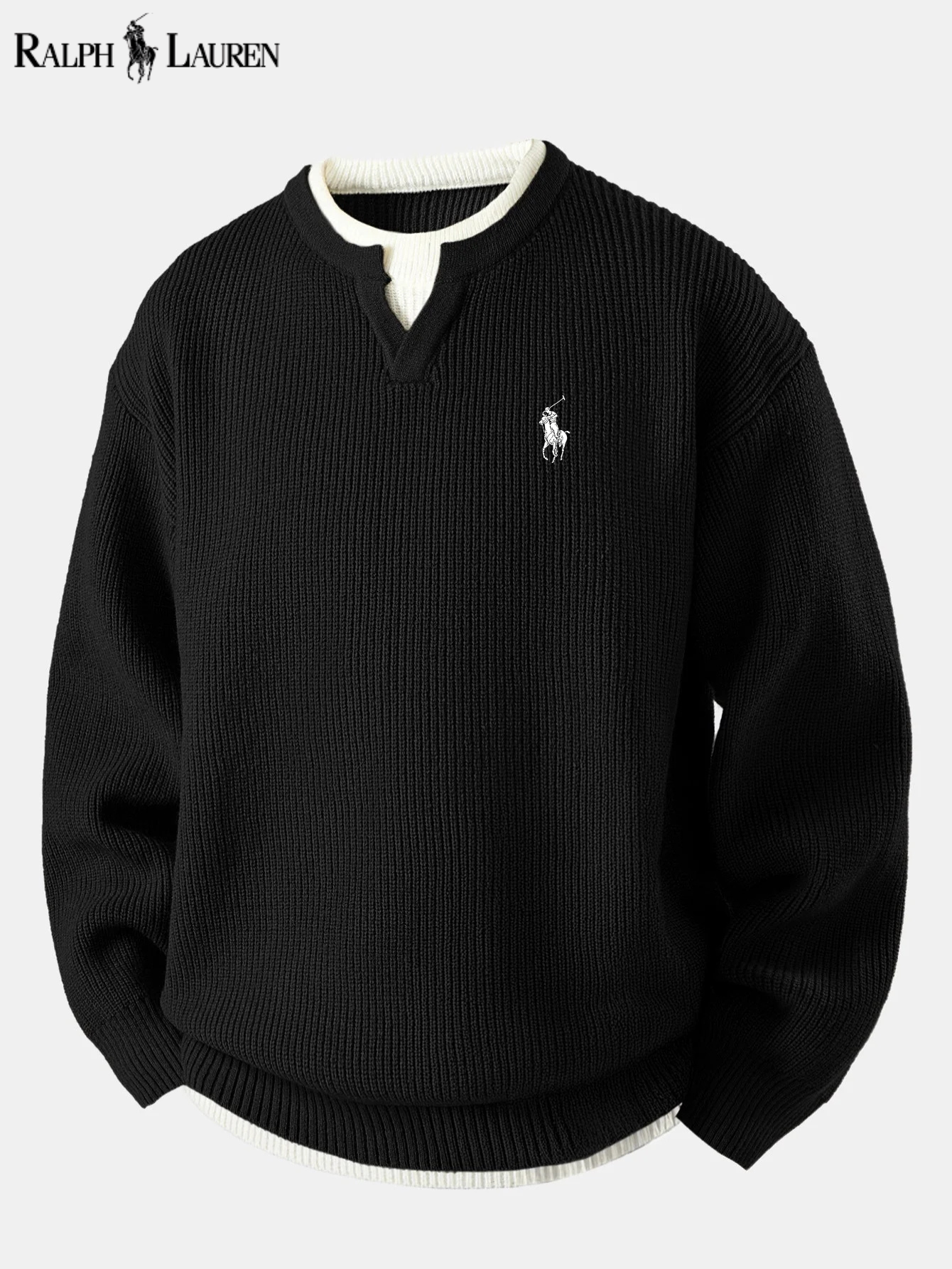 ᏒᎪᏞᏢᎻ ᏞᎪՍᏒЕΝ - Pull à col en V 2 en 1