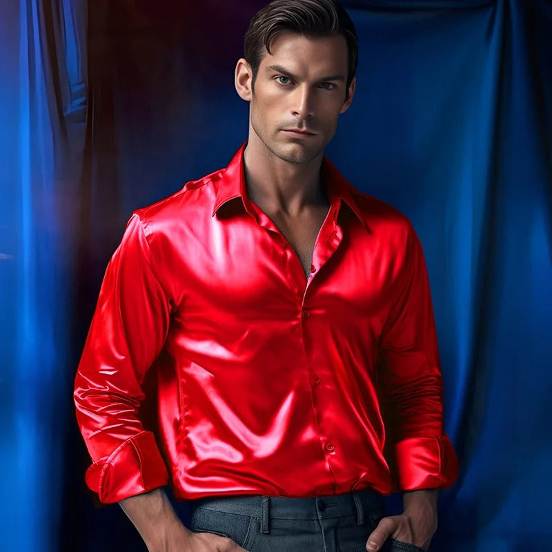 Franjo | Chemise élégante en satin pour hommes