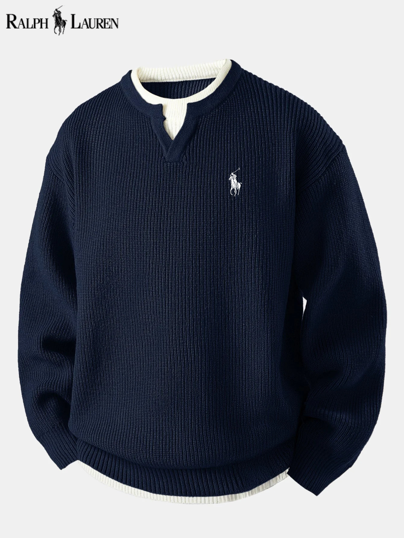 ᏒᎪᏞᏢᎻ ᏞᎪՍᏒЕΝ - Pull à col en V 2 en 1