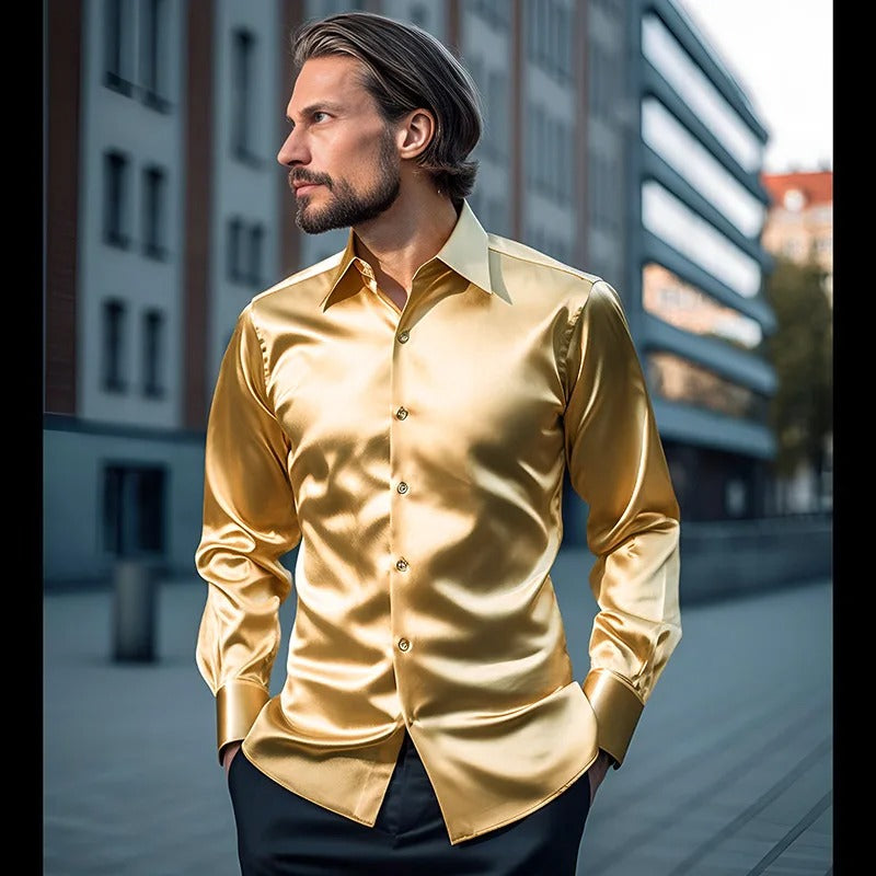 Franjo | Chemise élégante en satin pour hommes
